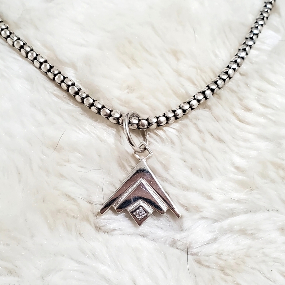 Silpada Logo Pendant on Popcorn Chain Necklace